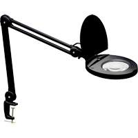 Lampe loupe ajustable, Dioptrie 5, Ampoule DEL, Bras de 47", Pinces serre-joints, Noir - Dainolite Ltd DMLED10-A-5D-BK