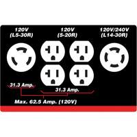 G&eacute;n&eacute;ratrice &agrave; essence &agrave; d&eacute;marreur &eacute;lectrique, 10000 W de surtension, 7500 W nominale, 120 V/240 V, R&eacute;servoir de 25 L - King Canada KCG-10001GE