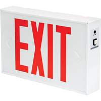 Enseigne de sortie, DEL, &agrave; piles/&agrave; raccordement fixe, 12-1/5" lo x 7-1/2" la, Anglais - Produits de sécurité Zenith 