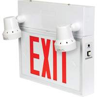 Enseigne de sortie avec &eacute;clairage de s&eacute;curit&eacute;, DEL, &agrave; piles/&agrave; raccordement fixe, 12-1/10" lo x 11" la, Anglais - Produits de sécurité Zenith 