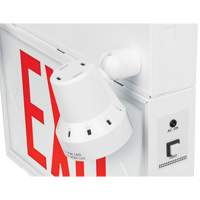 Enseigne de sortie avec &eacute;clairage de s&eacute;curit&eacute;, DEL, &agrave; piles/&agrave; raccordement fixe, 12-1/10" lo x 11" la, Anglais - Produits de sécurité Zenith 