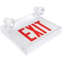 Enseigne de sortie avec &eacute;clairage de s&eacute;curit&eacute;, DEL, &agrave; piles/&agrave; raccordement fixe, 12-1/10" lo x 11" la, Anglais - Produits de sécurité Zenith 