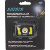 Lampe frontale, DEL, 350 lumens, 2 hres de fonctionnement, piles Rechargeable - Outils Aurora 
