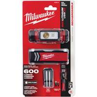 Lampe frontale pour casque de s&eacute;curit&eacute; USB REDLITHIUM, DEL, 600 lumens, 5 hres de fonctionnement, piles Rechargeable - Milwaukee 2163-21
