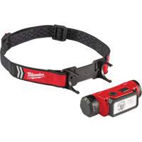 Lampe frontale pour casque de s&eacute;curit&eacute; USB REDLITHIUM, DEL, 600 lumens, 5 hres de fonctionnement, piles Rechargeable - Milwaukee 2163-21