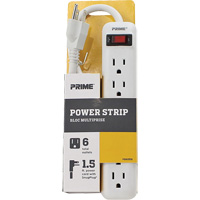 Bloc multiprise, 6 Prise(s), 1-1/2', 15 A, 1875 W, 125 V - Prime PB801118