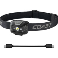 Lampe frontale projecteur &agrave; grand angle bicolore FL20R , DEL, 520 lumens, 2,5 hres de fonctionnement, piles Rechargeable - Coast 30798