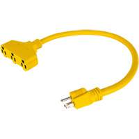 Extension Power Adapter, Outdoor, STOW, 12/3 AWG, 15 A, 3 Outlet(s), 2' - Aurora Tools 