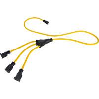 W-Style Power Adapter, Outdoor, STOW, 12/3 AWG, 15 A, 3 Outlet(s), 2' - Aurora Tools 