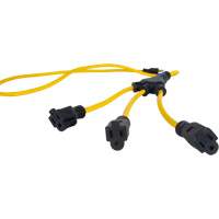 W-Style Power Adapter, Outdoor, STOW, 12/3 AWG, 15 A, 3 Outlet(s), 2' - Aurora Tools 