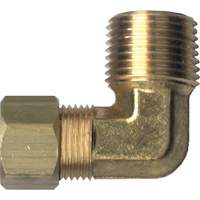 Raccord coud&eacute; 90° de tuyau, Tube x m&acirc;le tuyau, Laiton, 1/4" x 1/2" - Fairview Fittings 69-4D