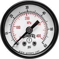Manom&egrave;tre &eacute;conomique,  1-1/2", 0 - 60 psi, Fixation arri&egrave;re, Analogique - Winters PEM1401