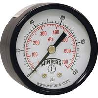 Manom&egrave;tre &eacute;conomique,  2", 0 - 160 psi, Fixation arri&egrave;re, Analogique - Winters PEM1409