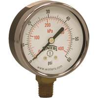 Manom&egrave;tre &eacute;conomique,  2-1/2", 0 - 60 psi, Fixation inf&eacute;rieure, Analogique - Winters PEM213