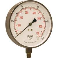 Manom&egrave;tre pour entrepreneur,  4-1/2", 0 - 100 psi, Fixation inf&eacute;rieure, Analogique - Winters PCT323