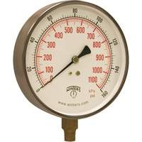 Manom&egrave;tre pour entrepreneur,  4-1/2", 0 - 160 psi, Fixation inf&eacute;rieure, Analogique - Winters PCT324