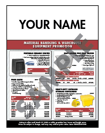 Material Handling & Warehouse Equipment Flyer