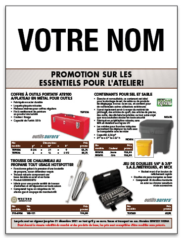 Circulaire sur les essentiels pour l'atelier