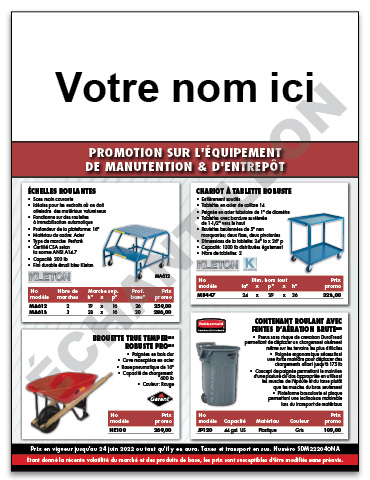 Circulaire sur l'équipement de manutention & d'entrepôt