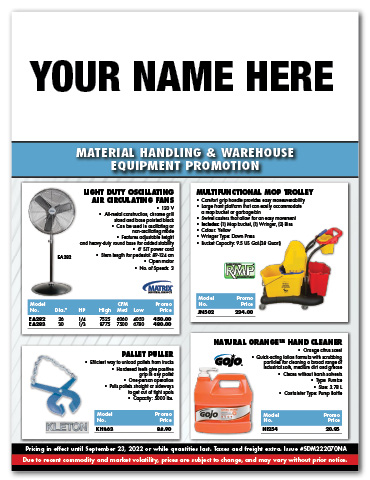 Material Handling & Warehouse Equipment Flyer