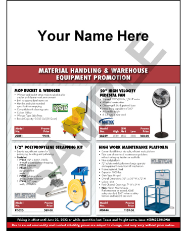 Material Handling & Warehouse Equipment Flyer