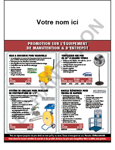 Circulaire sur l'équipement de manutention & d'entrepôt