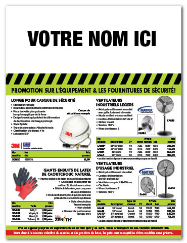 Circulaire sur l'équipement & les fournitures de sécurité