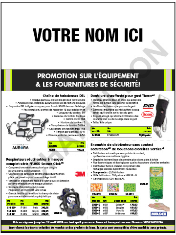 L'équipement et les fournitures de sécurité