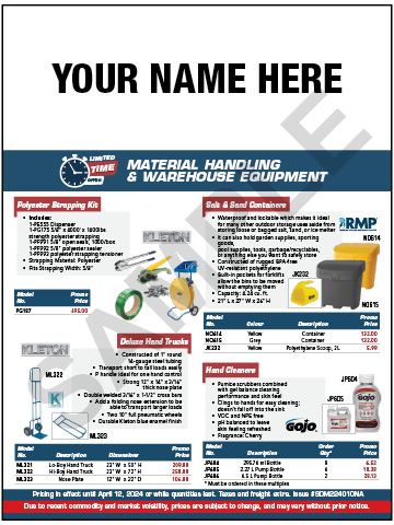 Material Handling & Warehouse Equipment Flyer