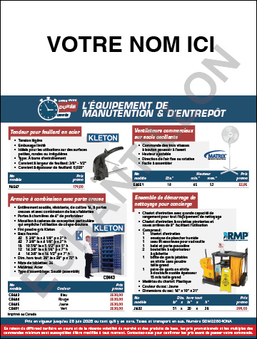Circulaire sur l'équipement de manutention & d'entrepôt
