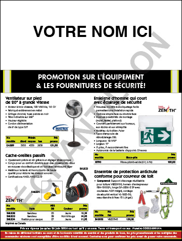 Circulaire sur l'équipement & les fournitures de sécurité