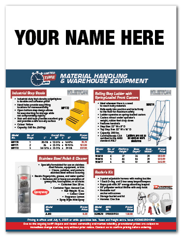 Material Handling & Warehouse Equipment Flyer