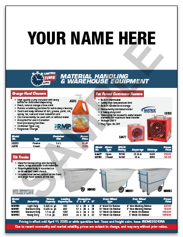 Material Handling & Warehouse Equipment Flyer
