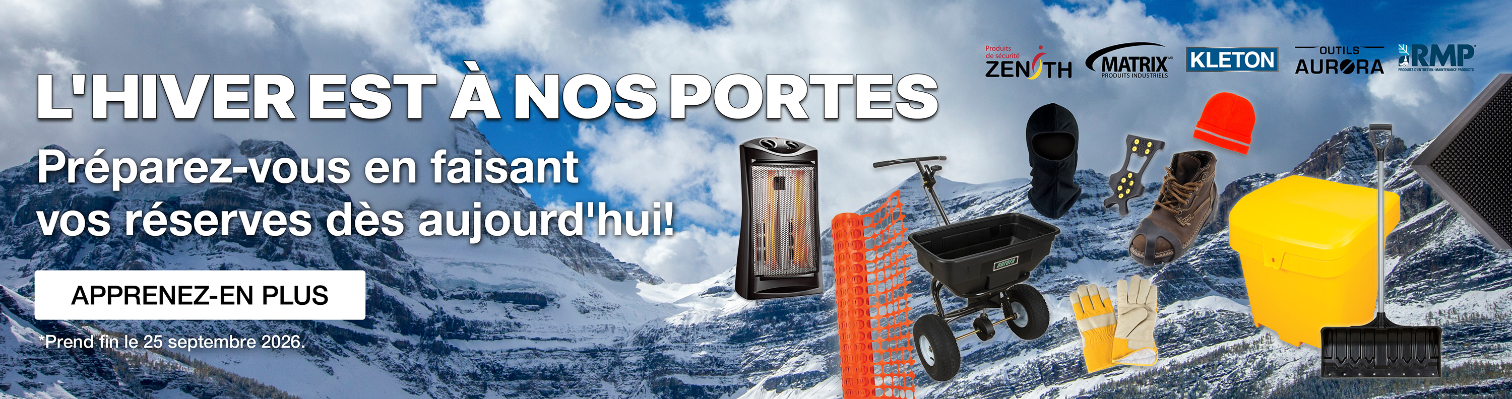 L'HIVER EST À NOS PORTES - Préparez-vous en faisant vos réserves dès aujourd'hui!