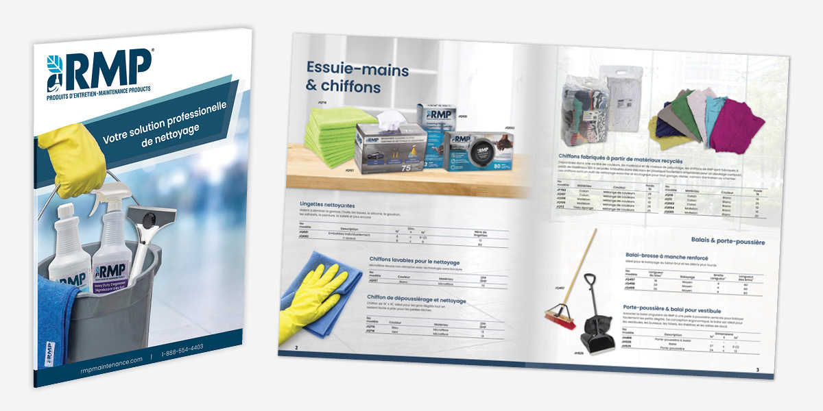 Couverture et pages du catalogue de RMP